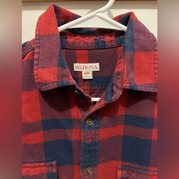 Flannel Red/Navy Size Medium Boys/Mens - Picture 6 of 7